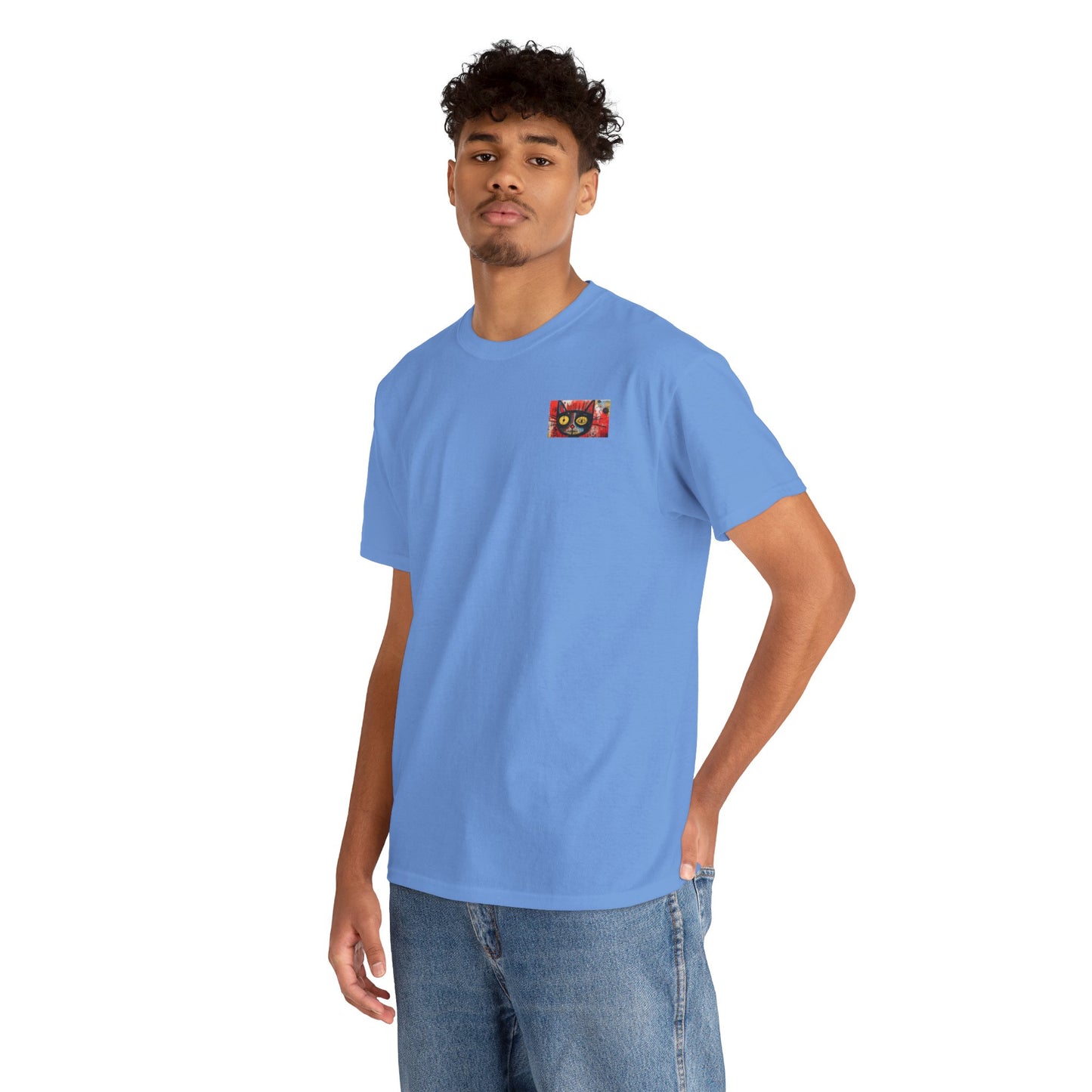 Vibrant Cat Art Cotton Tee