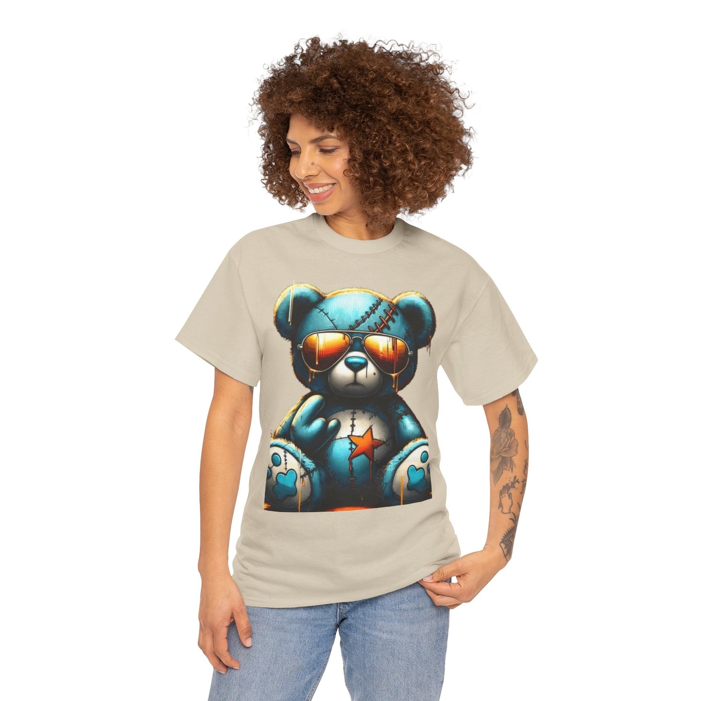 Cool Teddy Bear Cotton Graphic Tee