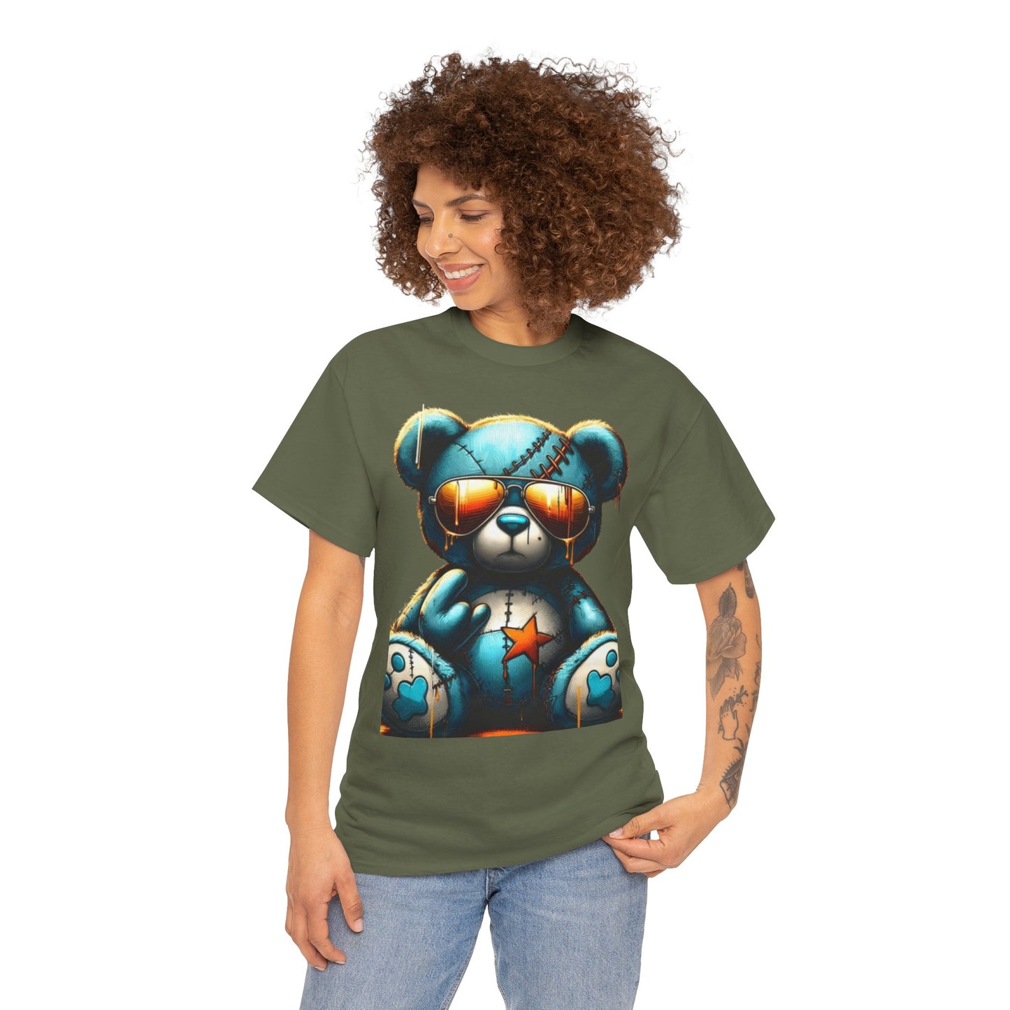 Cool Teddy Bear Cotton Graphic Tee