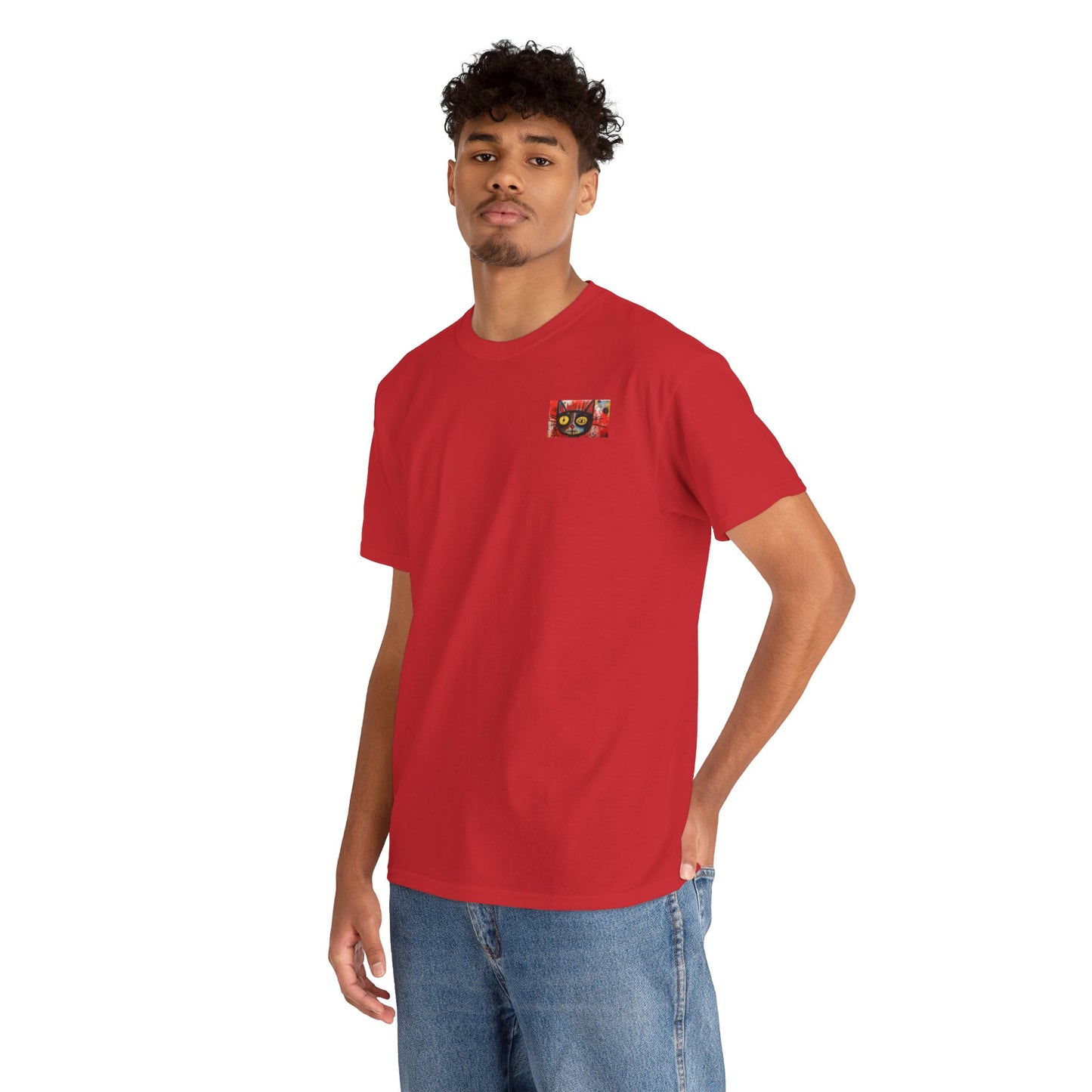 Vibrant Cat Art Cotton Tee