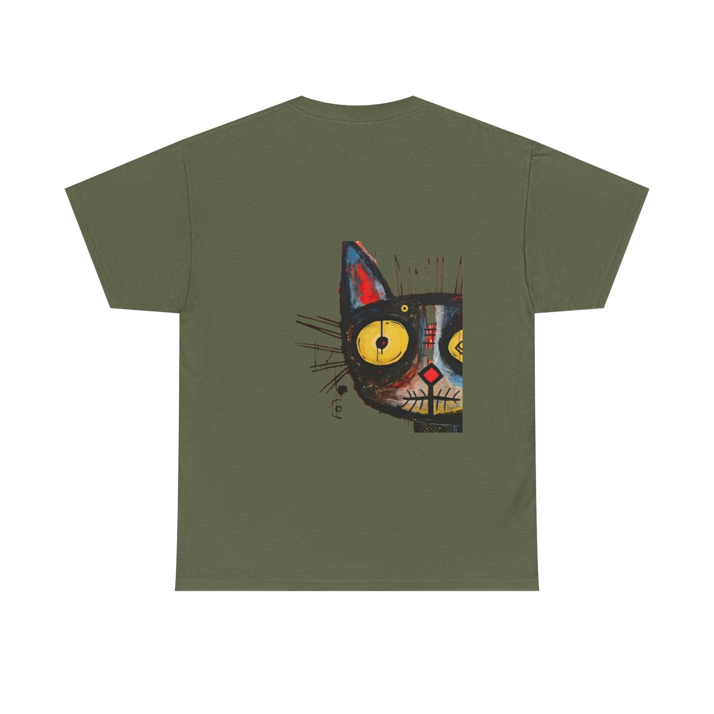 Vibrant Cat Art Cotton Tee