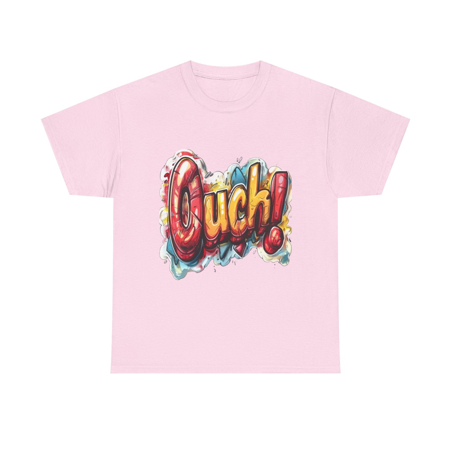 Vibrant Graphic Cotton Tee - 'Ouch!'