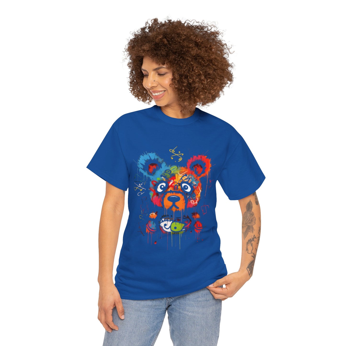 Colorful Bear Art Heavy Cotton Tee