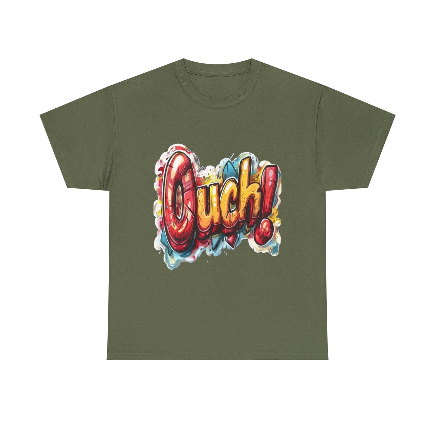 Vibrant Graphic Cotton Tee - 'Ouch!'