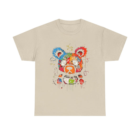 Colorful Bear Art Heavy Cotton Tee