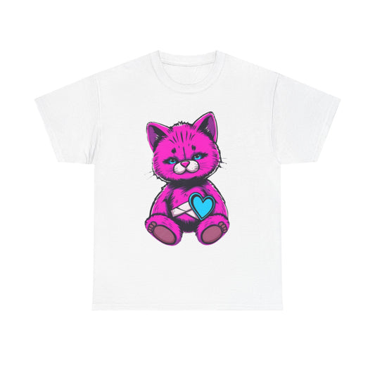 Cute Cat Graphic Cotton Tee