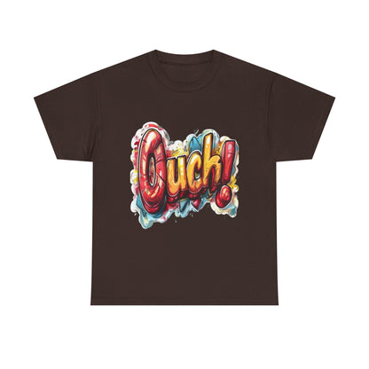 Vibrant Graphic Cotton Tee - 'Ouch!'