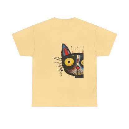 Vibrant Cat Art Cotton Tee