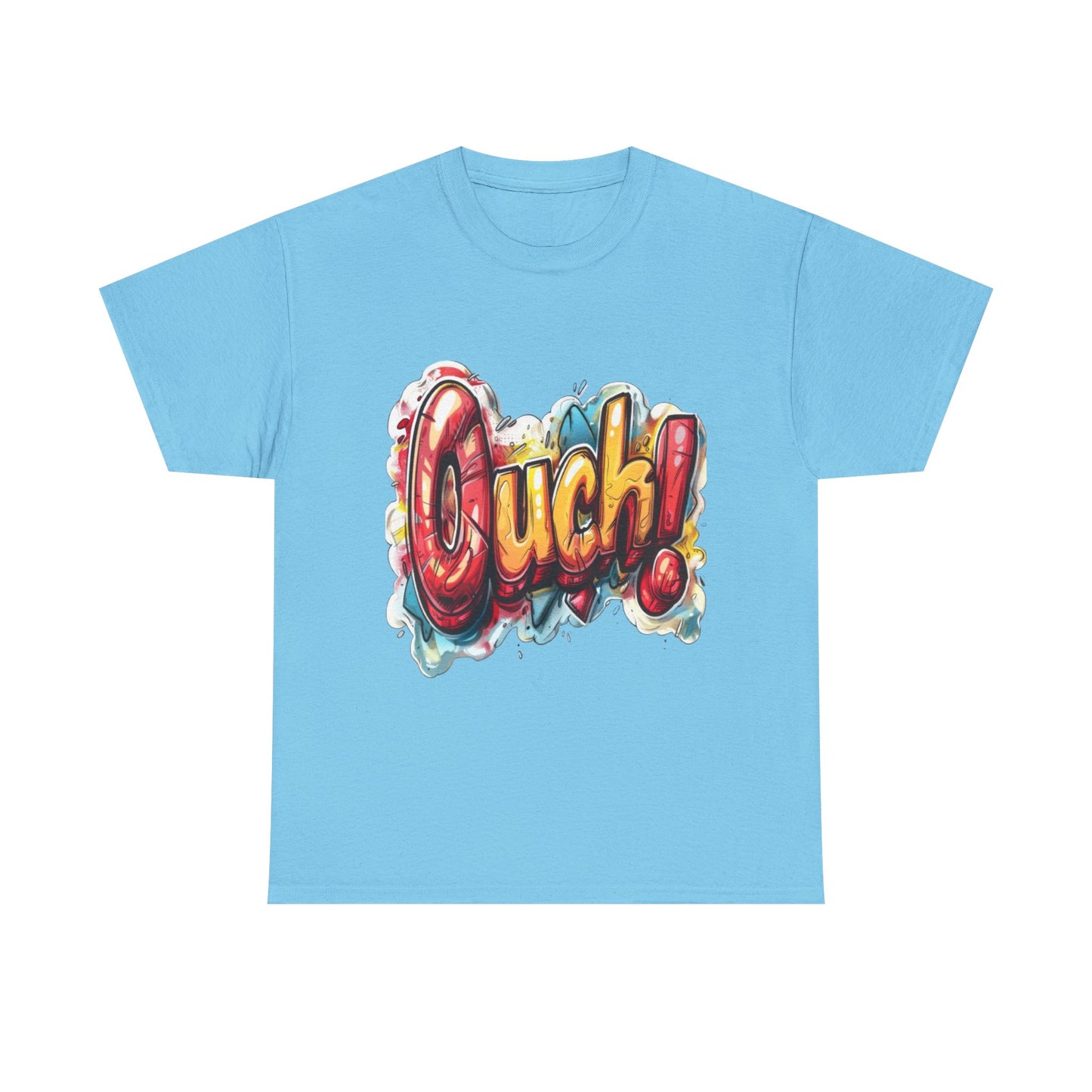 Vibrant Graphic Cotton Tee - 'Ouch!'
