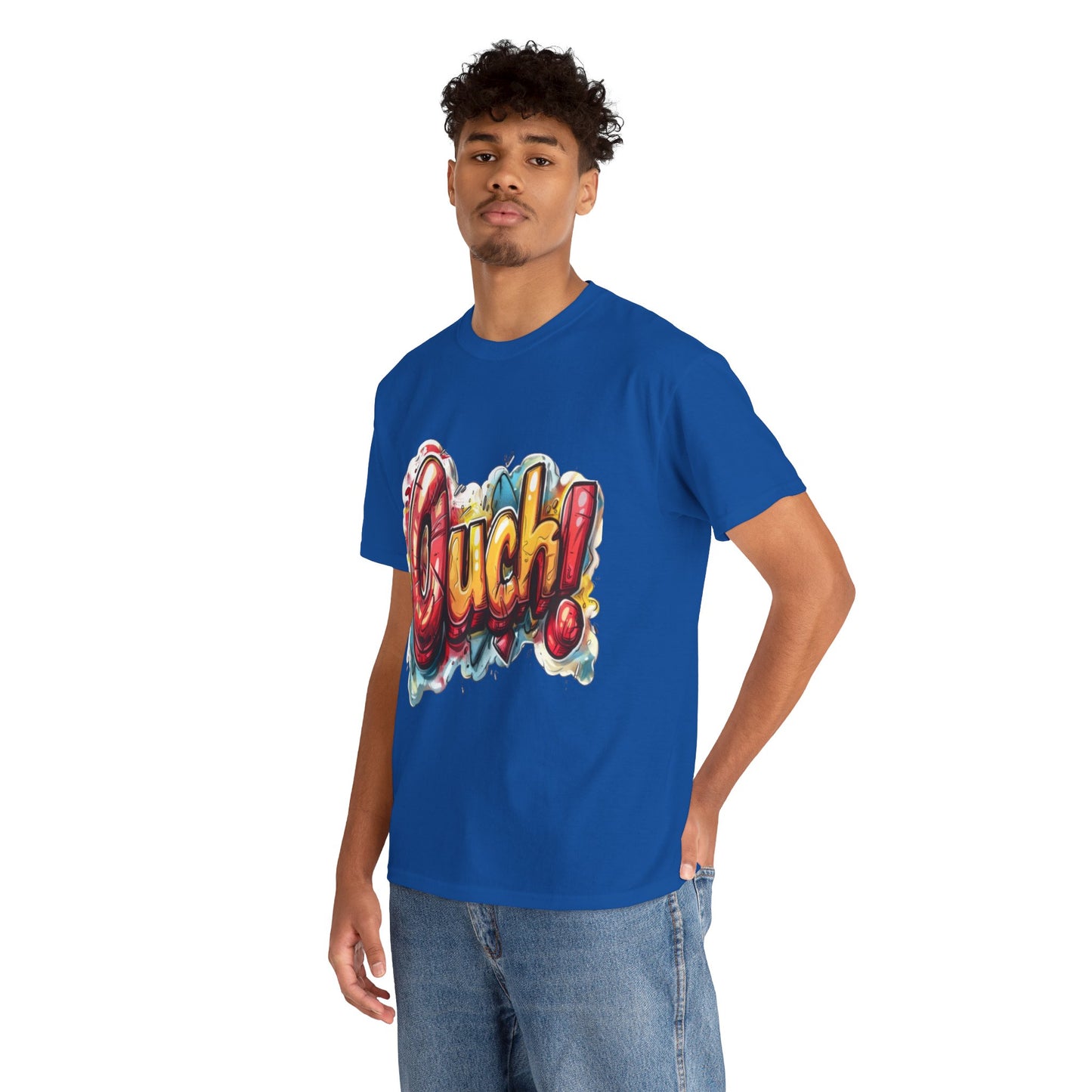 Vibrant Graphic Cotton Tee - 'Ouch!'